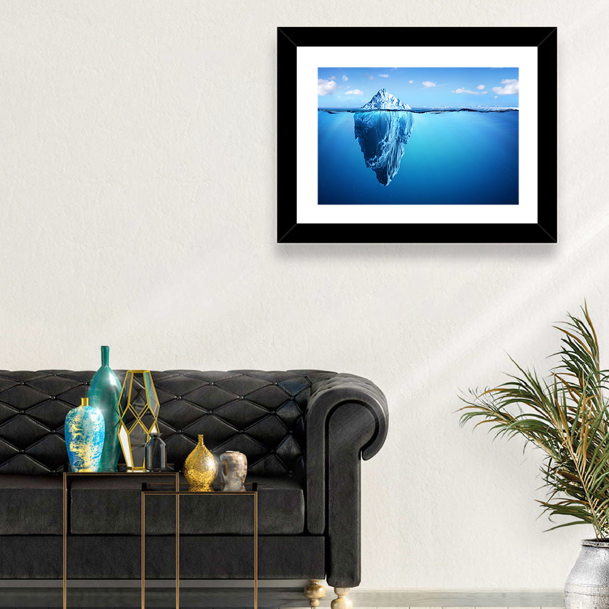 Split-level Iceberg Wall Art in a room, landscape