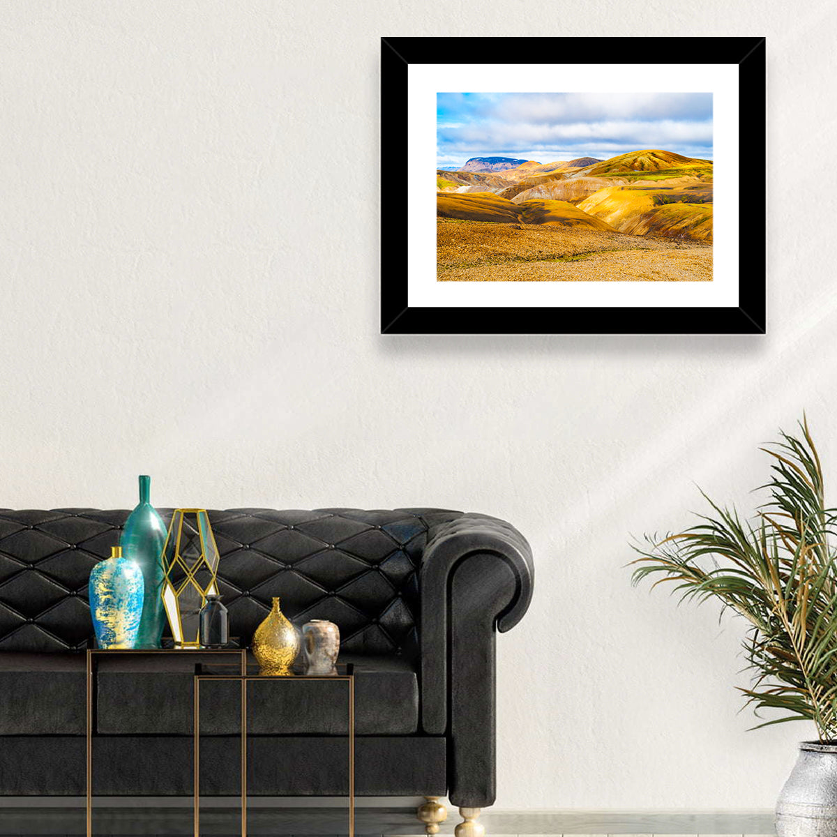Landmannalaugar Rhyolite Mountains Wall Art in a room, landscape