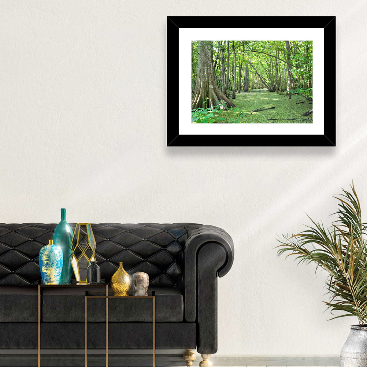 Summer Cypress Bayou, Louisiana Wall Art in a room, landscape