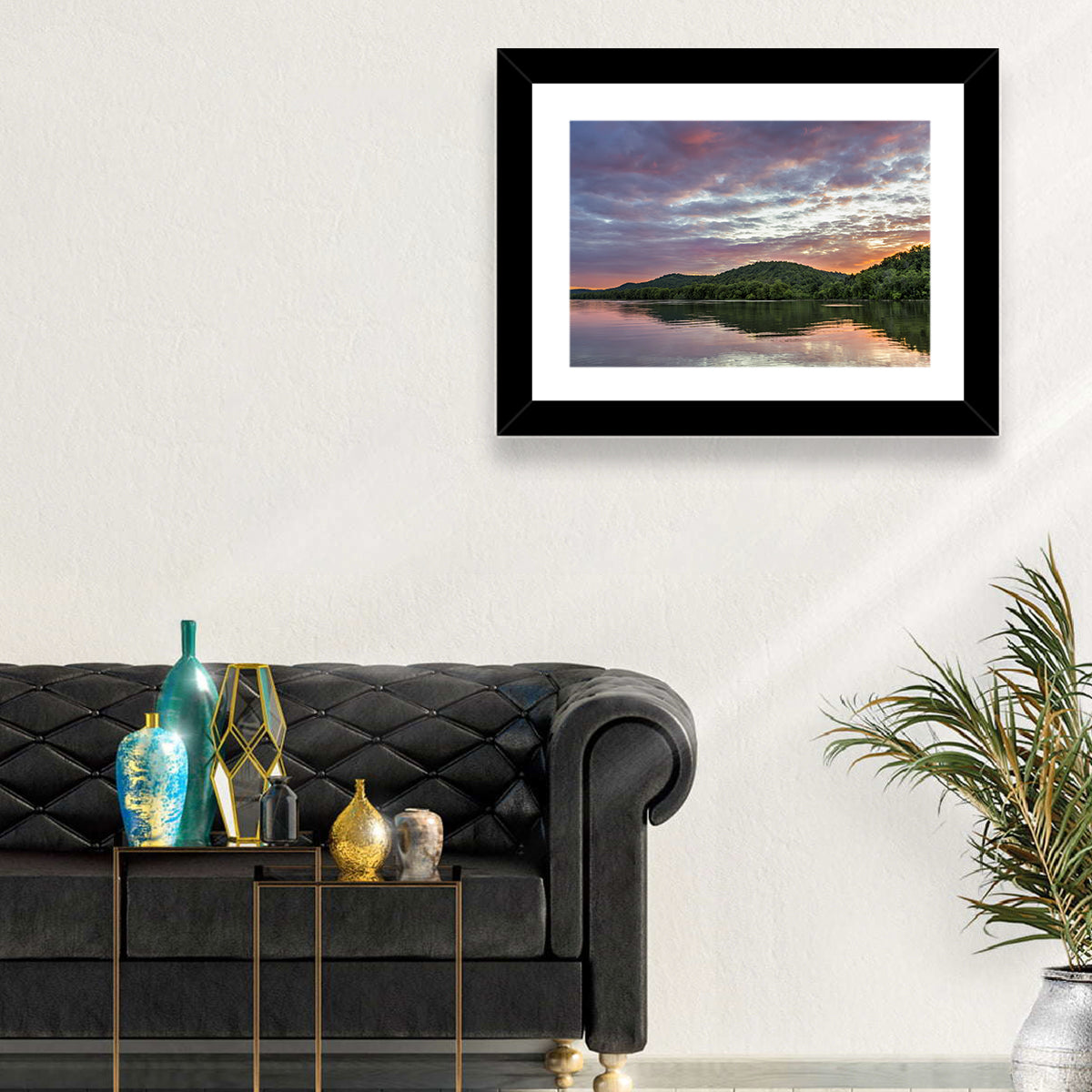 Ohio River Paden City at Dusk Wall Art in a room, landscape