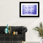 Blue Dandelion Seeds with Reflections Wall Art