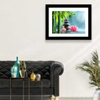 Zen Massage Stones with Waterlily Wall Art