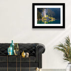 Lake Oeschinen Waterfall Reflection Wall Art