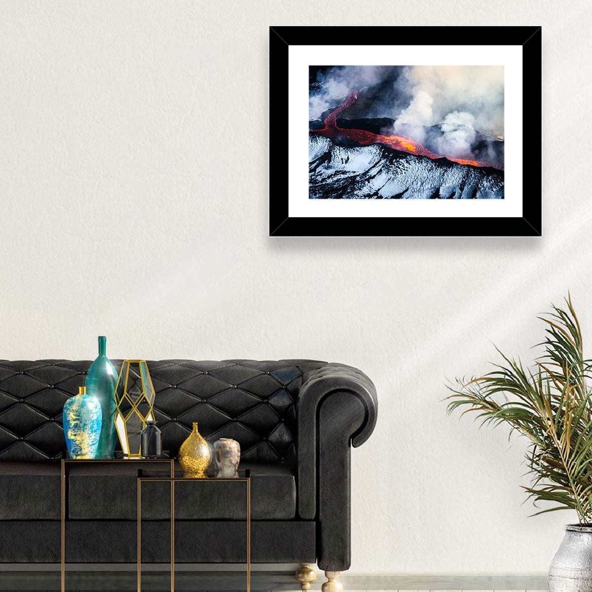 Snow-crusted Lava Flow Wall Art in a room, landscape