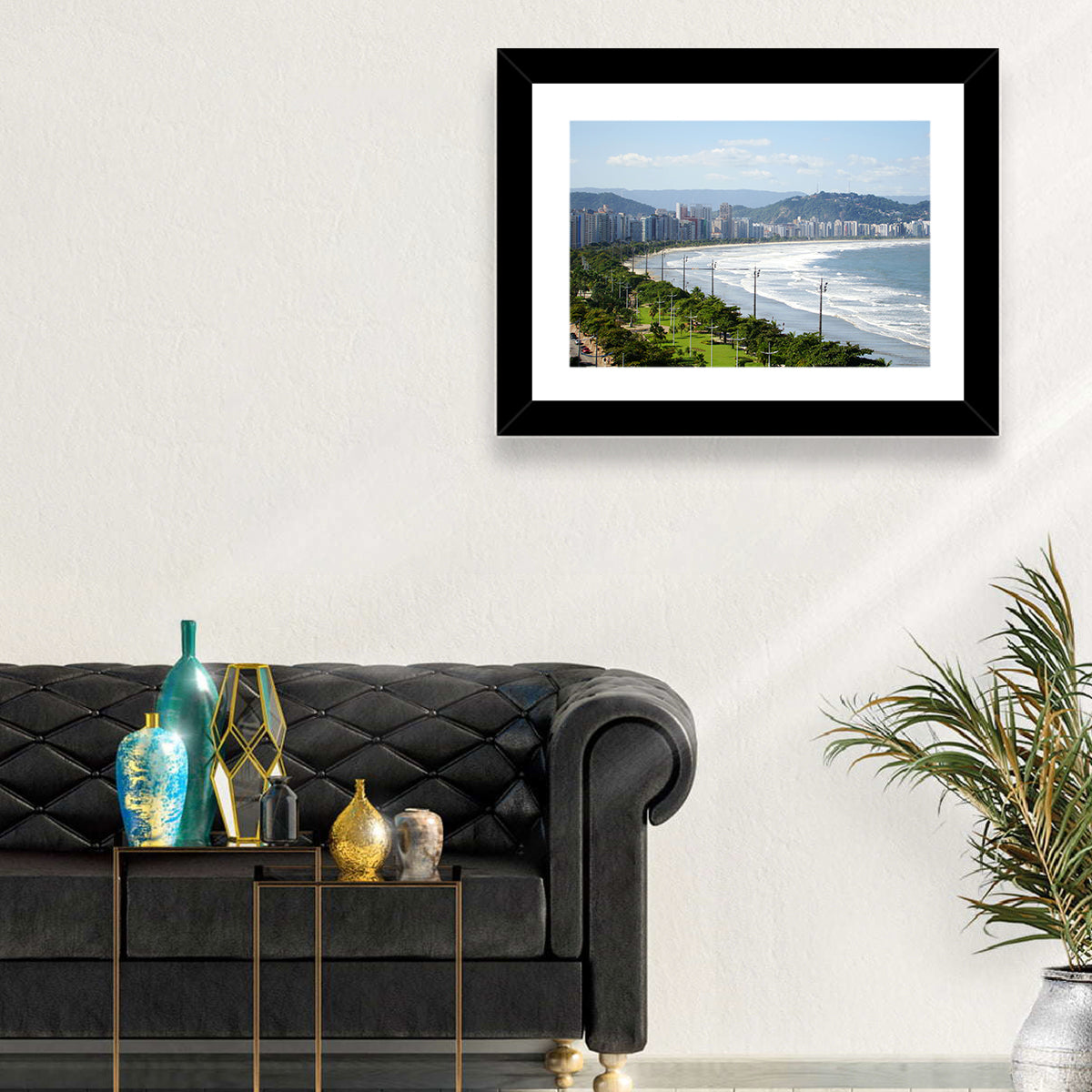 Santos Beach Promenade Wall Art in a room, landscape