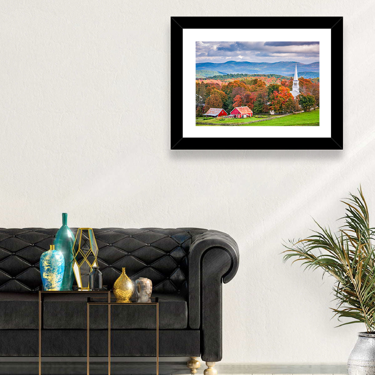 Peacham Autumn Pasture Wall Art in a room, landscape