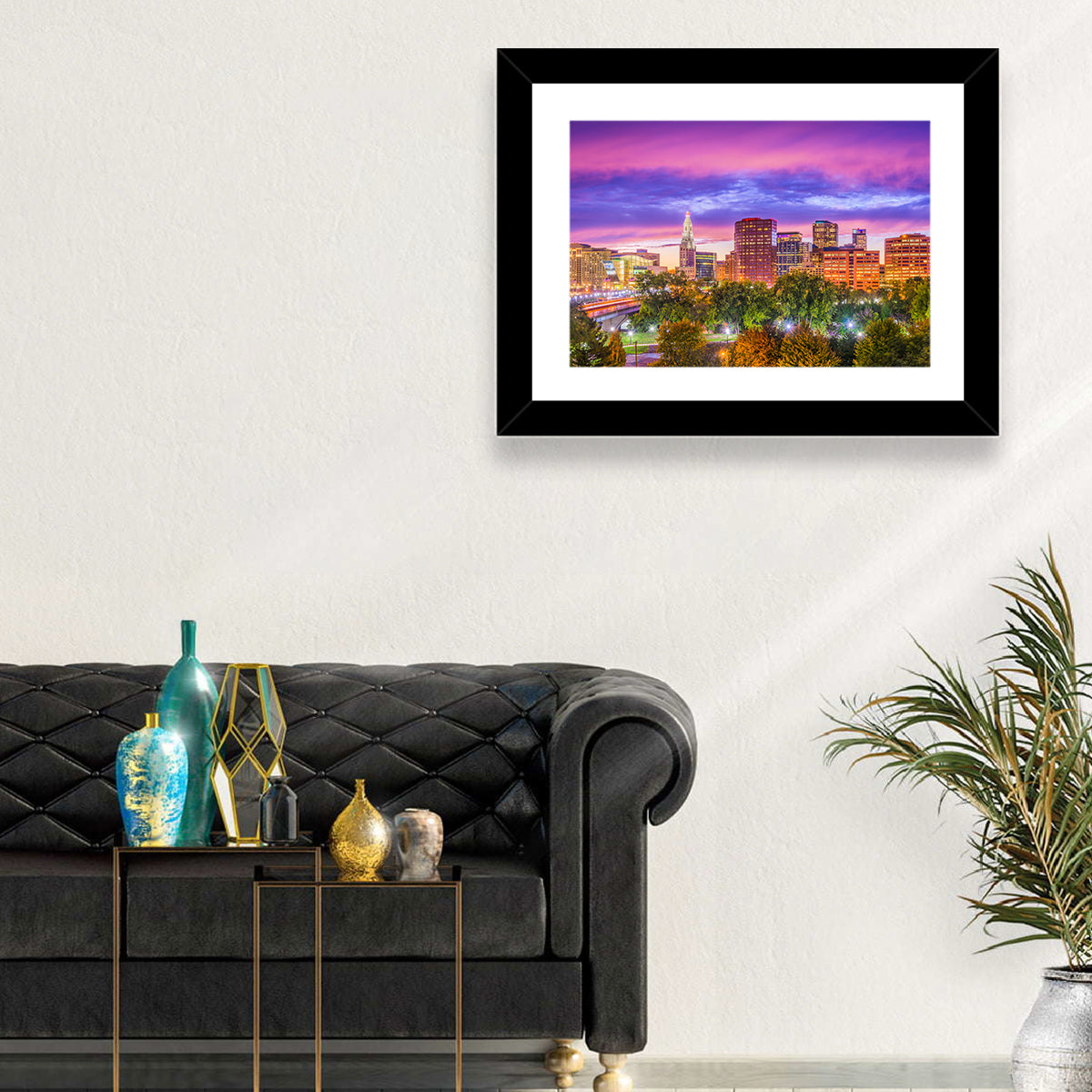Hartford Skyline at Dusk Wall Art