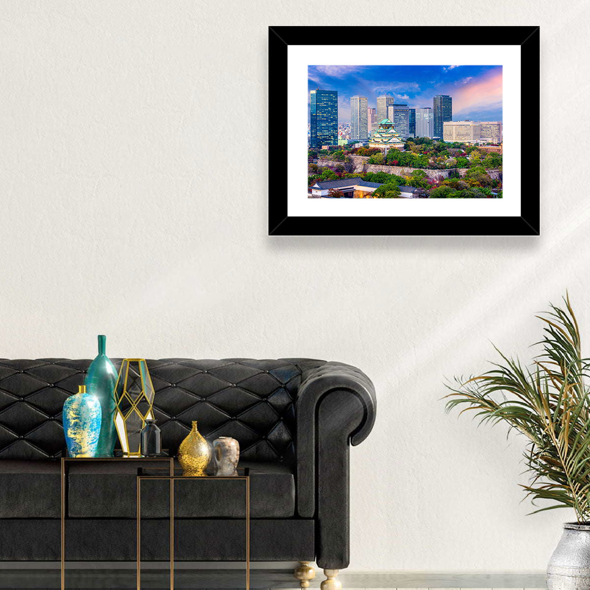 Osaka Castle Skyline at Dusk Wall Art