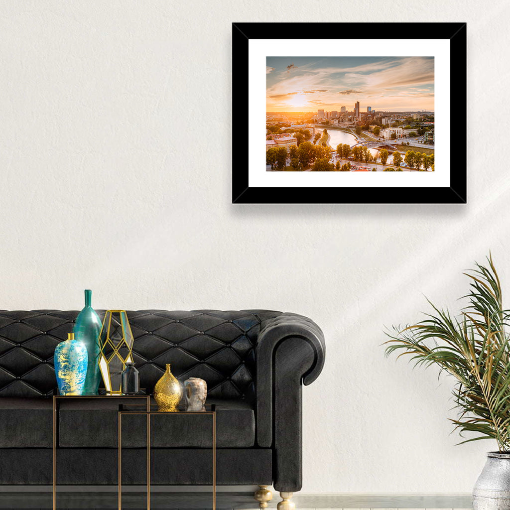Vilnius Skyline at Golden Hour Wall Art
