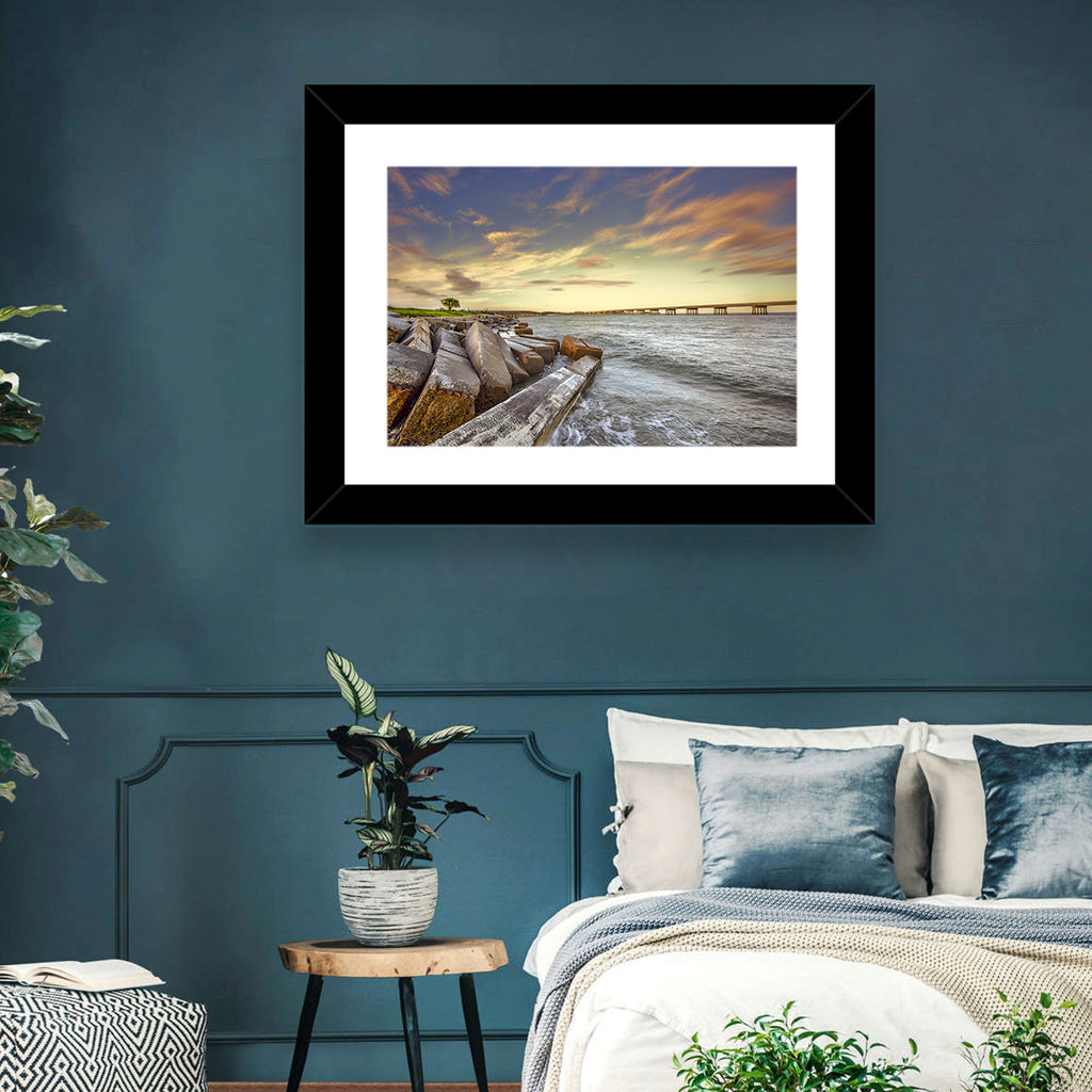 Nassau County Causeway at Sunset Wall Art