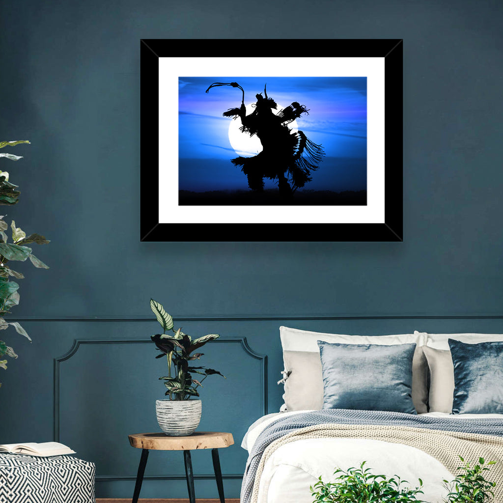 Moonlit Pow Wow Dancer Wall Art