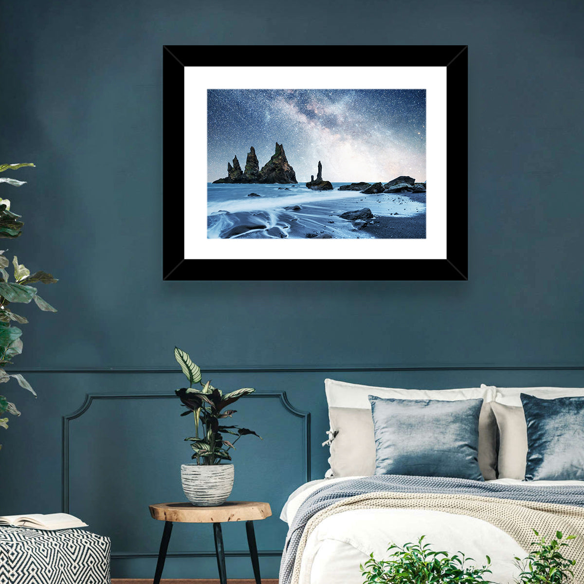 Reynisdrangar Sea Stacks Night Wall Art