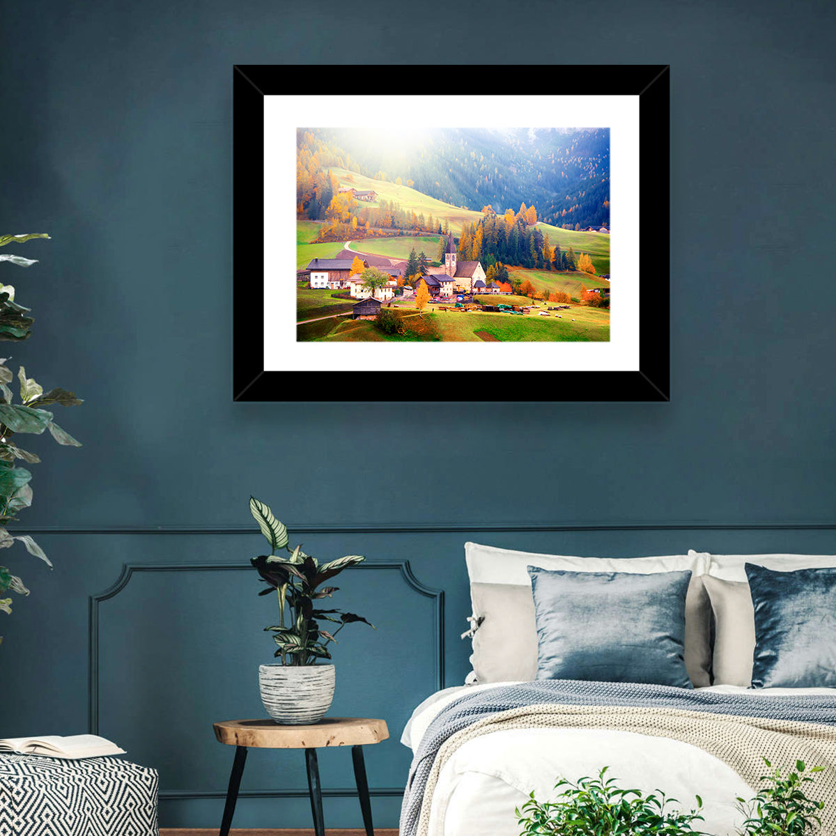 Santa Maddalena Golden Hour Wall Art in a room, landscape