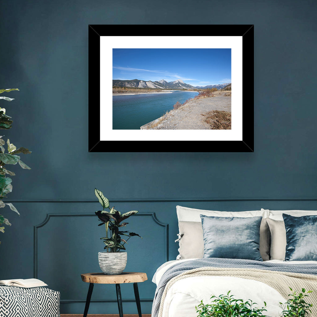 Mount Aeolus Over Athabasca Riverbank Wall Art