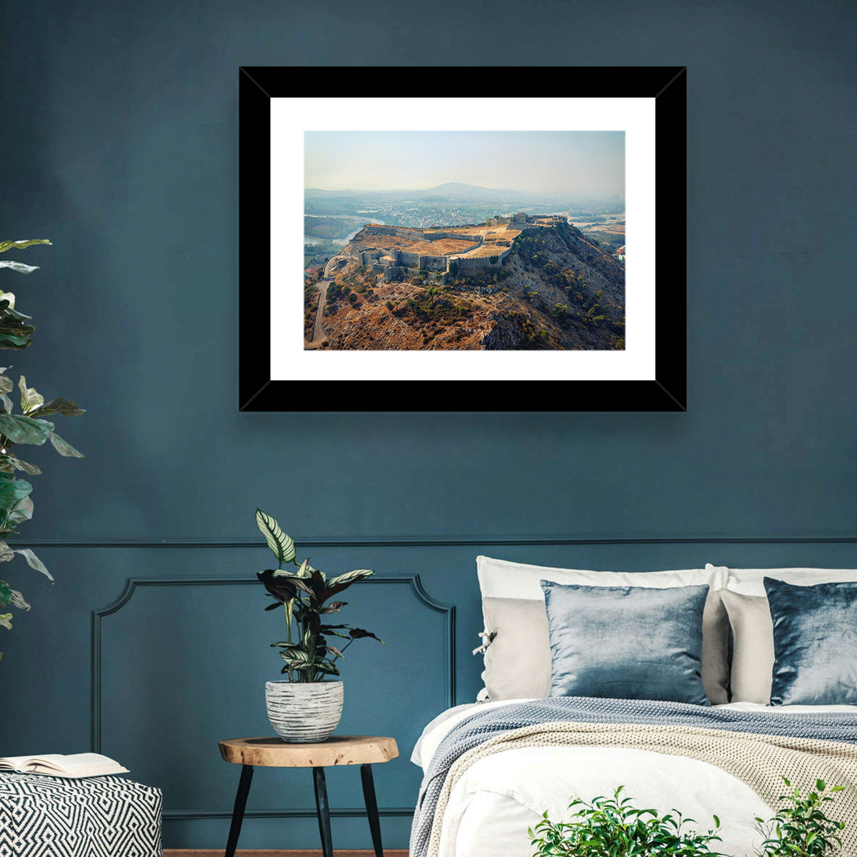 Rozafa Castle Aerial View Wall Art in a room, landscape