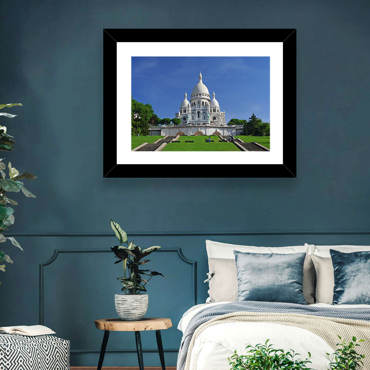 Sacre Coeur Basilica Steps, Paris Wall Art in a room, landscape