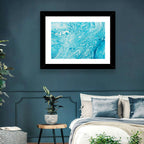 Cerulean Marbled Waves Wall Art
