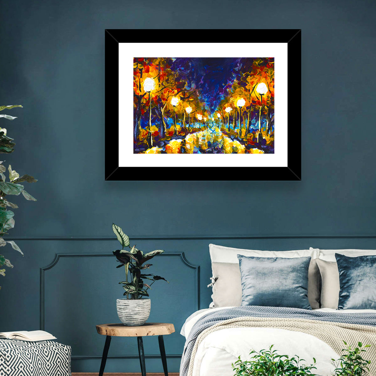Autumn Evening Park Path Wall Art in a room, landscape