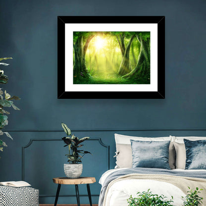 Forest Golden Sunrise Wall Art