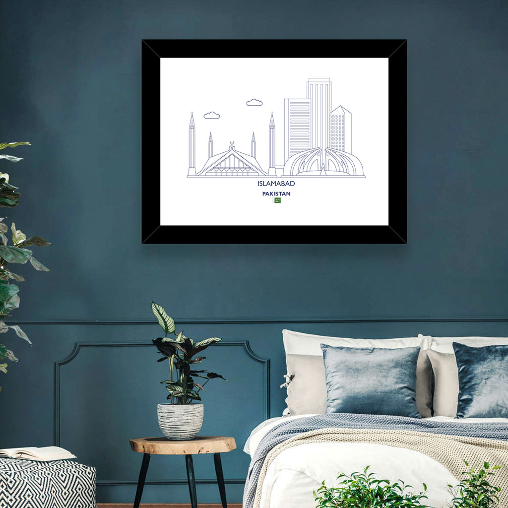 Islamabad Skyline Line Wall Art