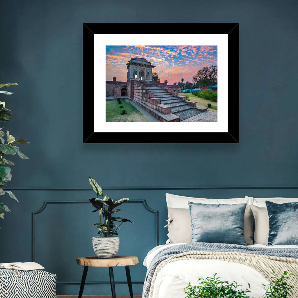 Jahaz Mahal Staircase at Sunset Wall Art