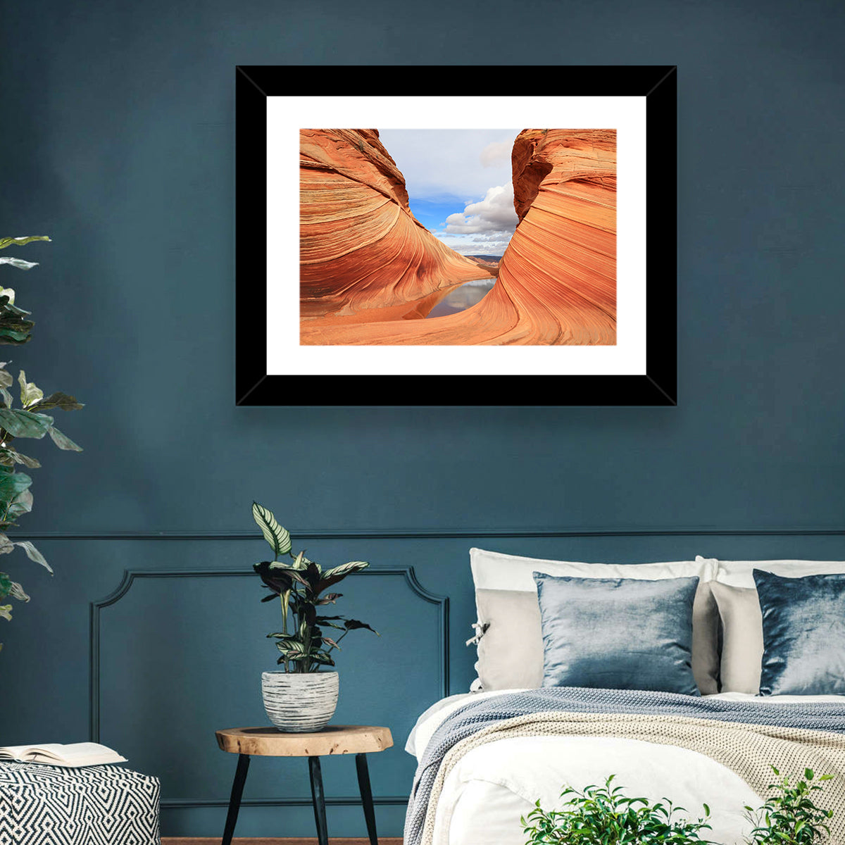 The Wave at Coyote Buttes Wall Art in a room, landscape