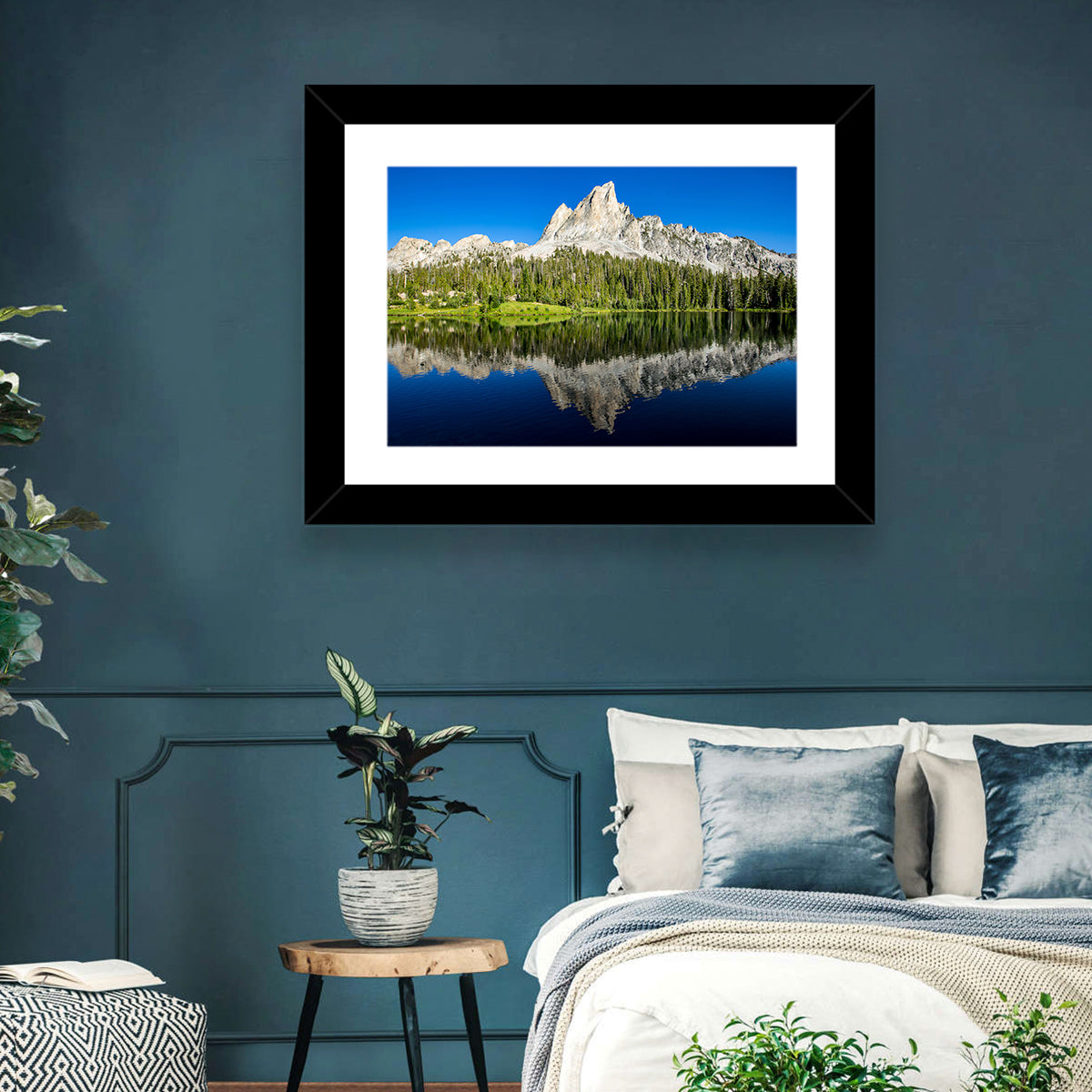 Sawtooth Peaks at Alice Lake Wall Art in a room, landscape