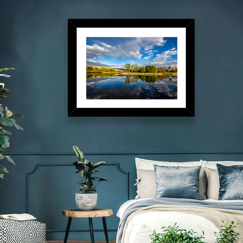 Boise River Rainbow Reflection Wall Art