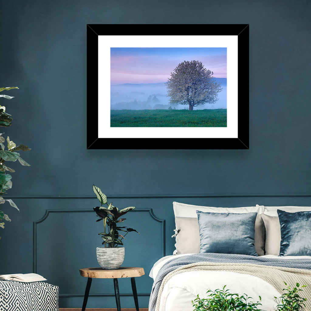 Misty Sumava Mountain Tree Wall Art