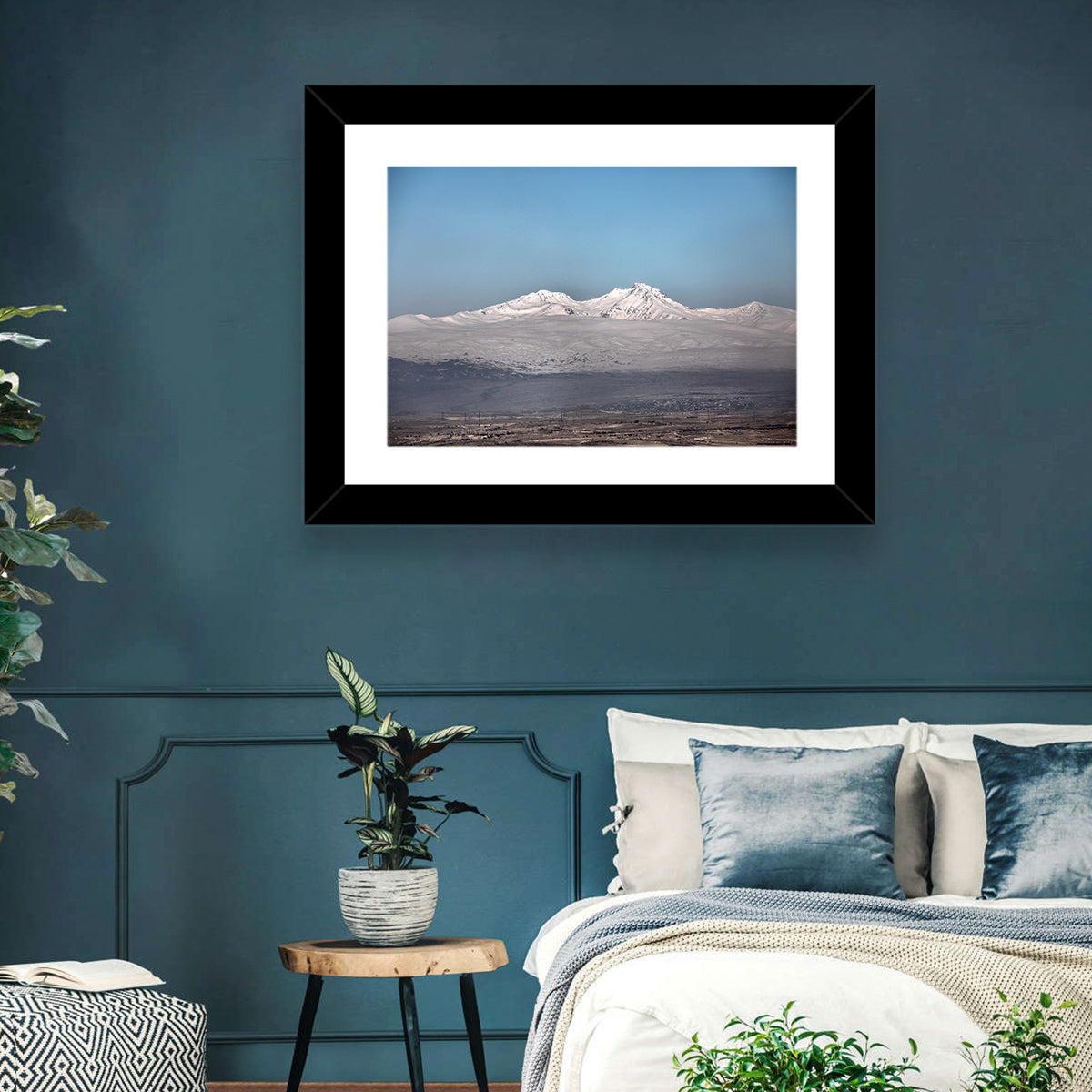 Mount Aragats Winter Landscape Wall Art in a room, landscape