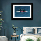 Four Rowers in Pink Shirts Wall Art