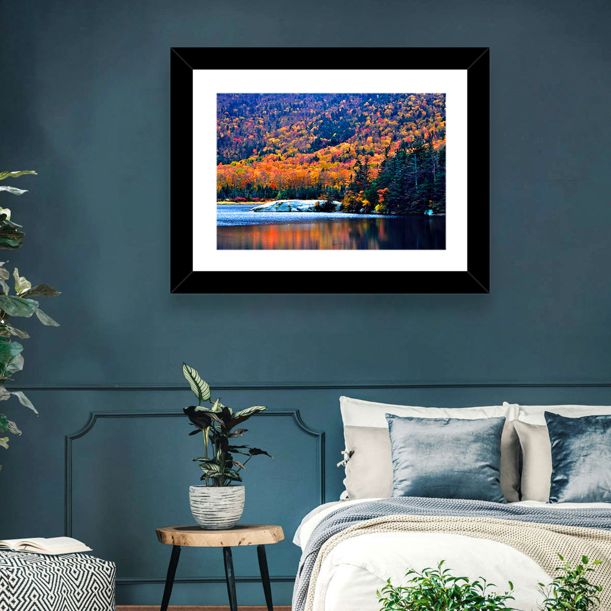 New Hampshire Fall Foliage Wall Art in a room, landscape
