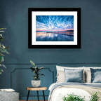 Cloudy Lake Pier at Dusk Wall Art