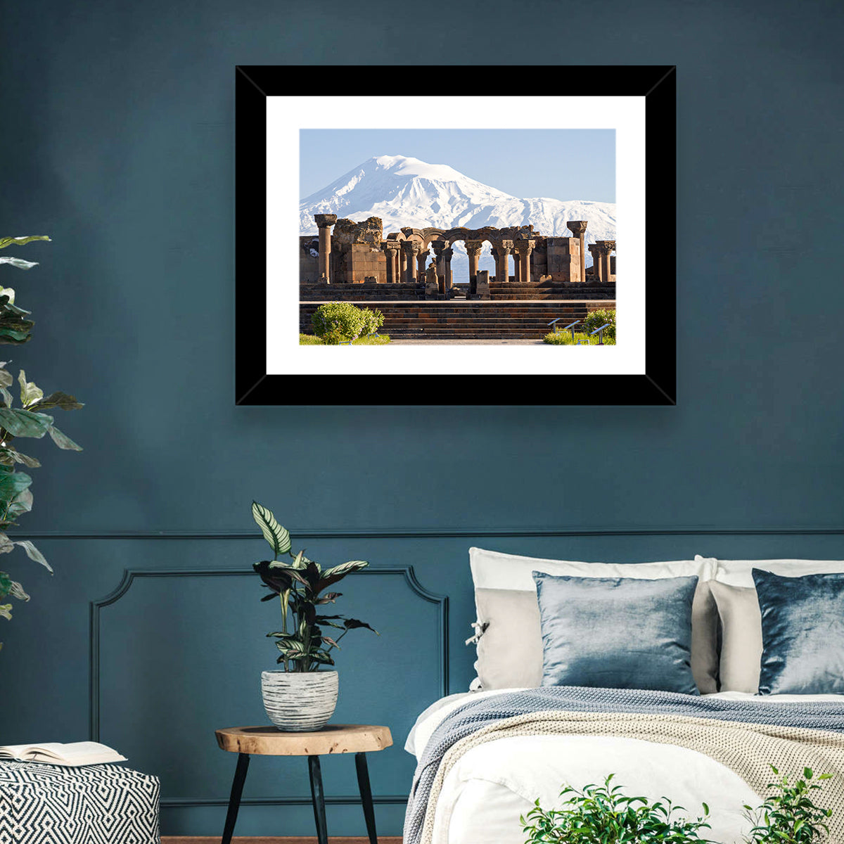 Zvartnots Cathedral and Mount Ararat Wall Art in a room, landscape