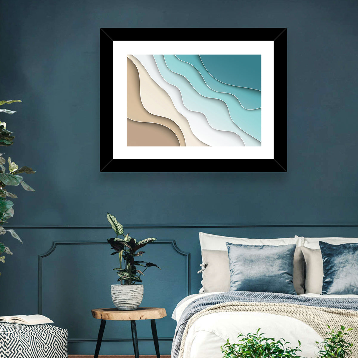 Aerial Beach Layers Wall Art in a room, landscape