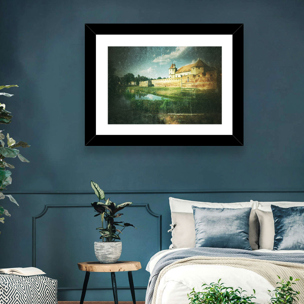 Făgăraș Fortress Moat Reflection Wall Art in a room, landscape