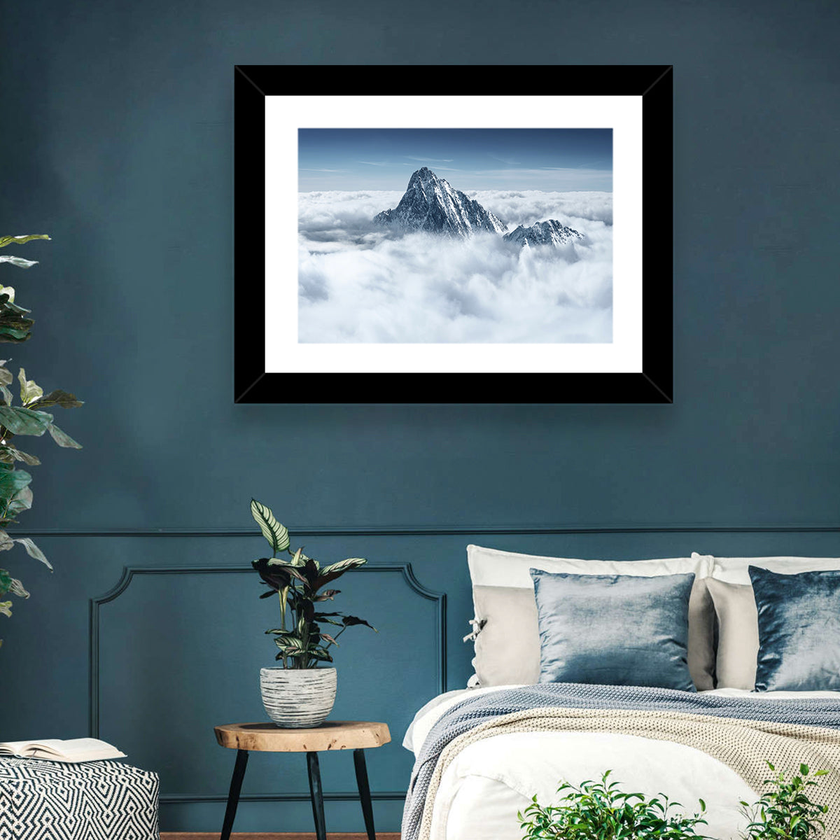 Peaks Above Clouds Wall Art in a room, landscape