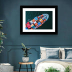 Container Ship Aerial View Wall Art