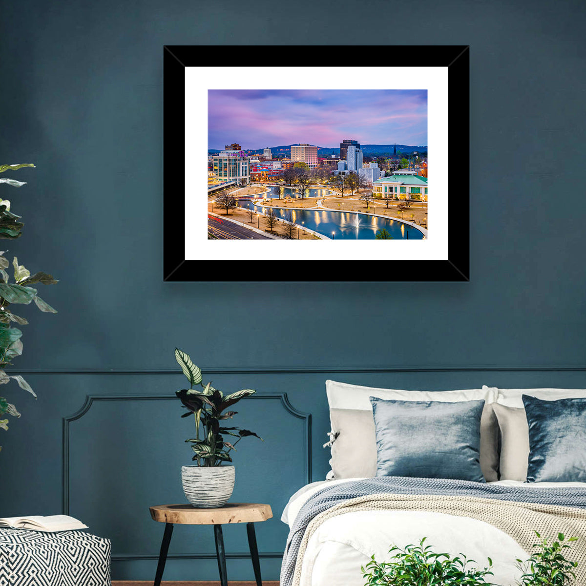 Huntsville Twilight at Big Spring Park Wall Art in a room, landscape
