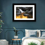 Golden Stream Waterfall Wall Art
