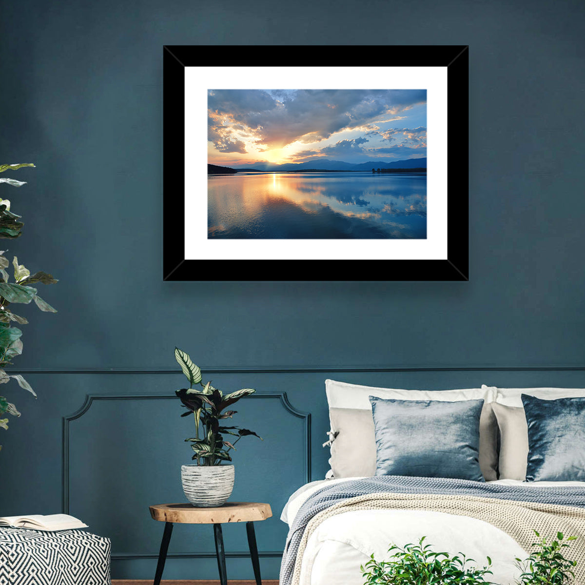 Sunset Over Lake Wall Art