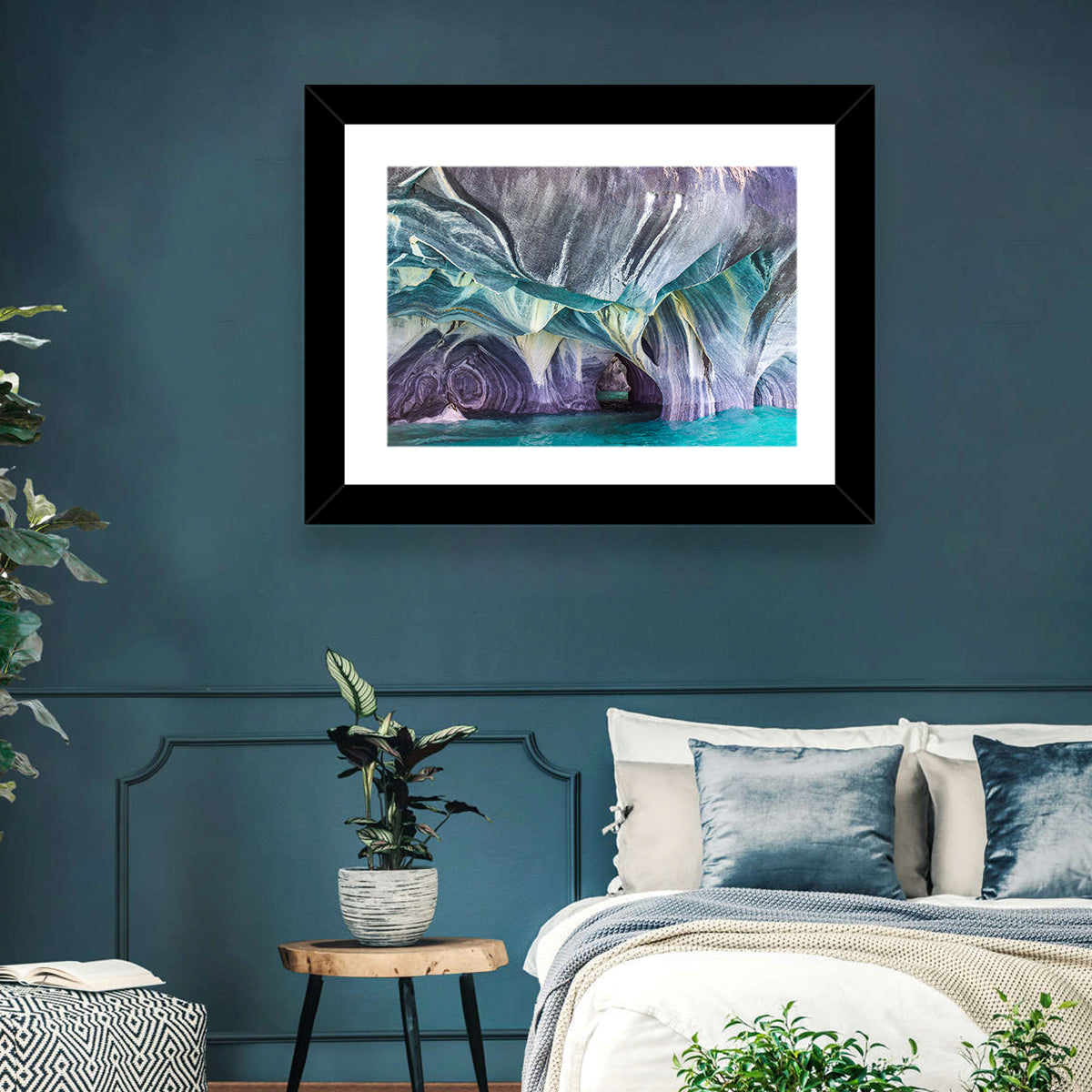 Marble Caves of Lake General Carrera Wall Art in a room, landscape