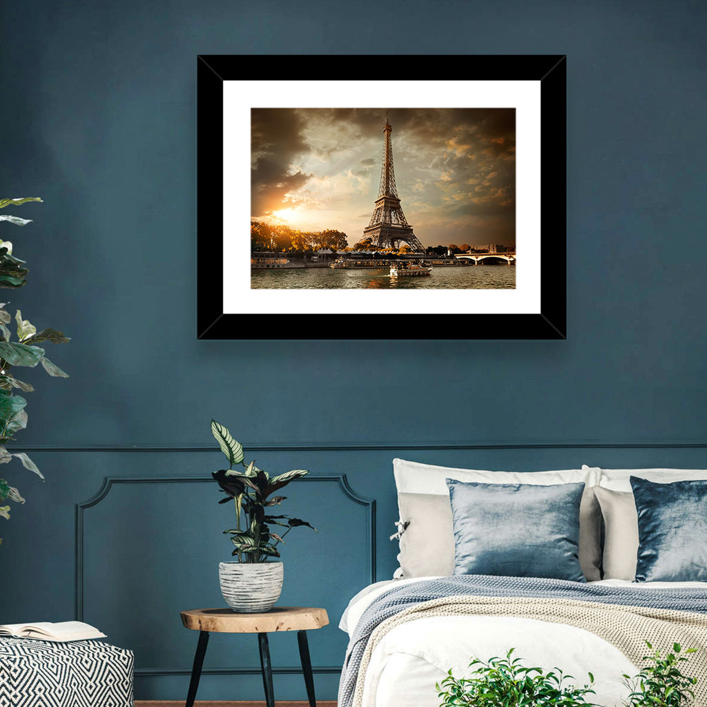 Eiffel Tower at Sunset Wall Art