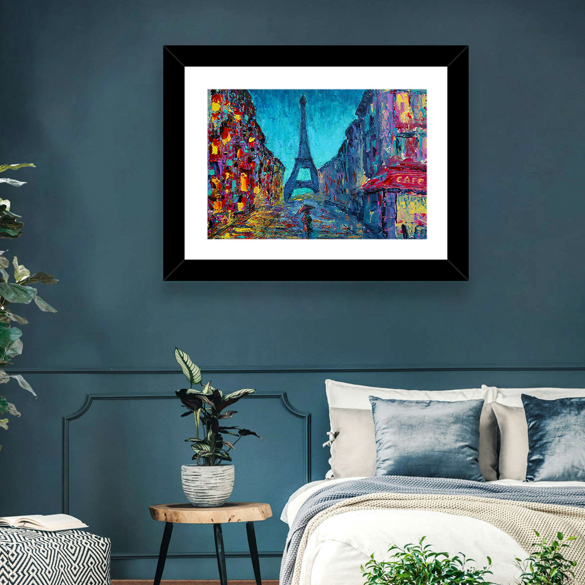 Rainy Paris Street with Eiffel Tower Wall Art