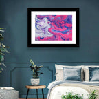 Magenta Bubble Fluid Abstraction Wall Art