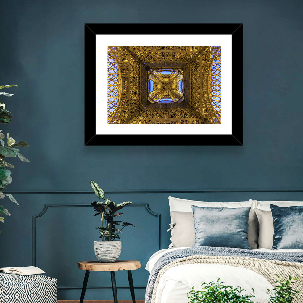 Eiffel Tower Lattice at Dusk Wall Art