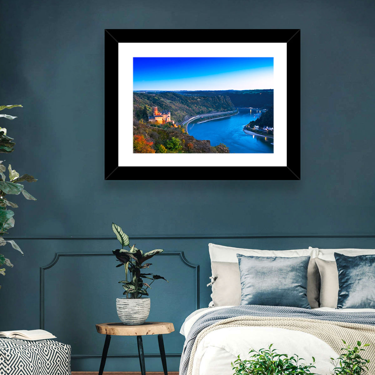 Rhine Valley at Dusk Wall Art in a room, landscape