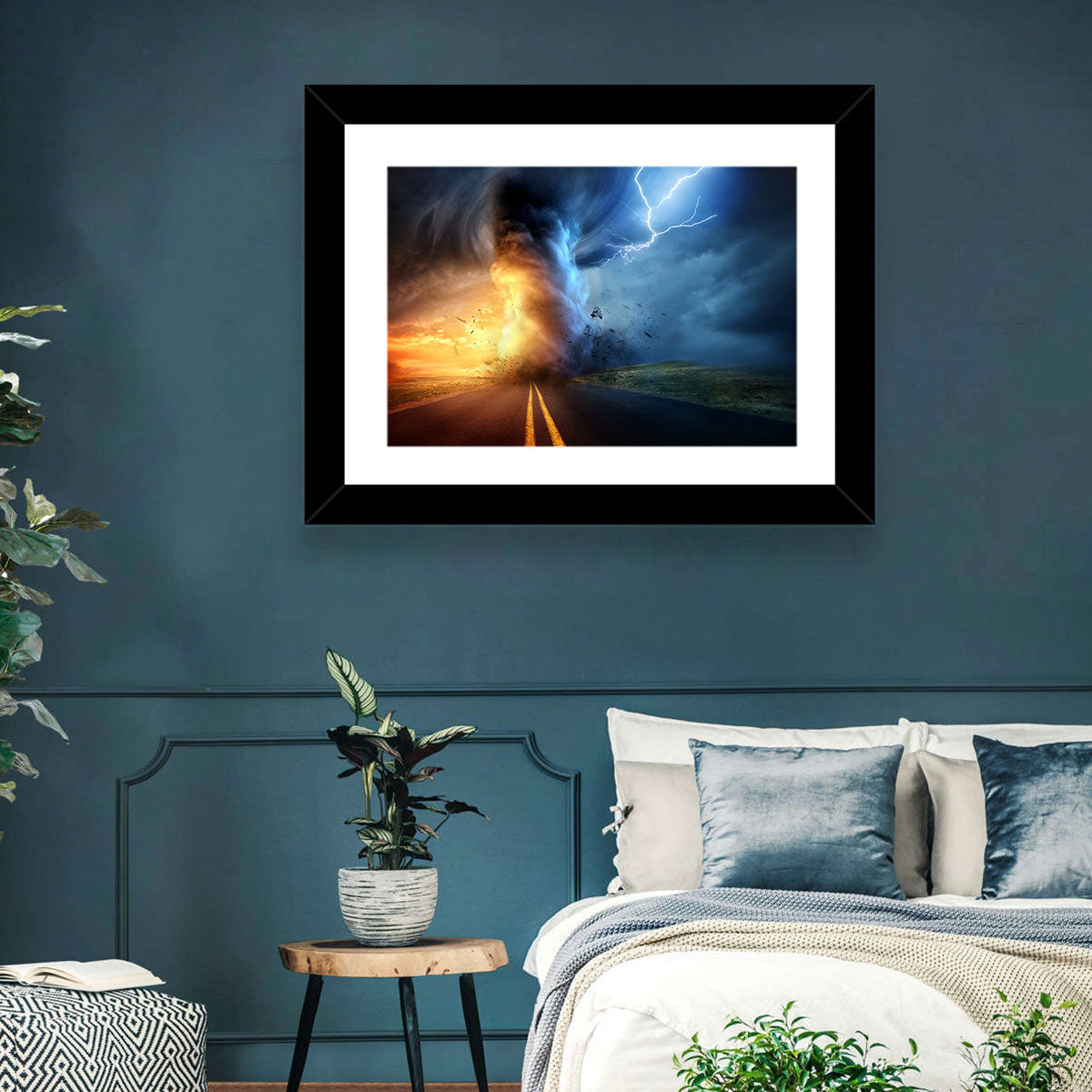 Road to a Twisting Tornado Wall Art in a room, landscape