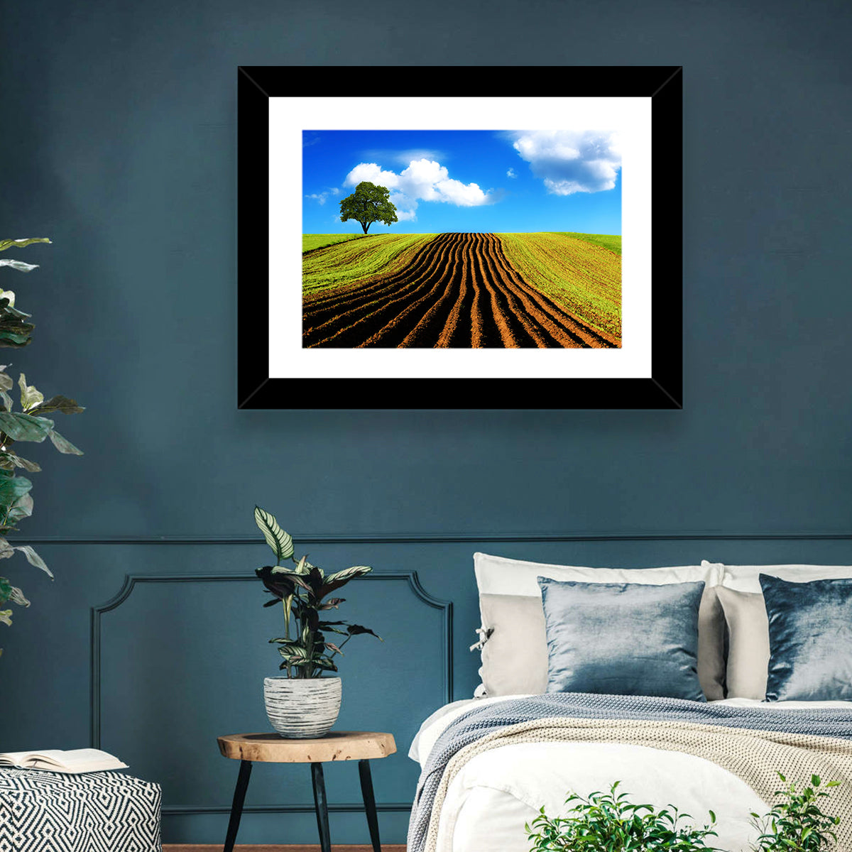 Plowed Field with Lone Tree Wall Art