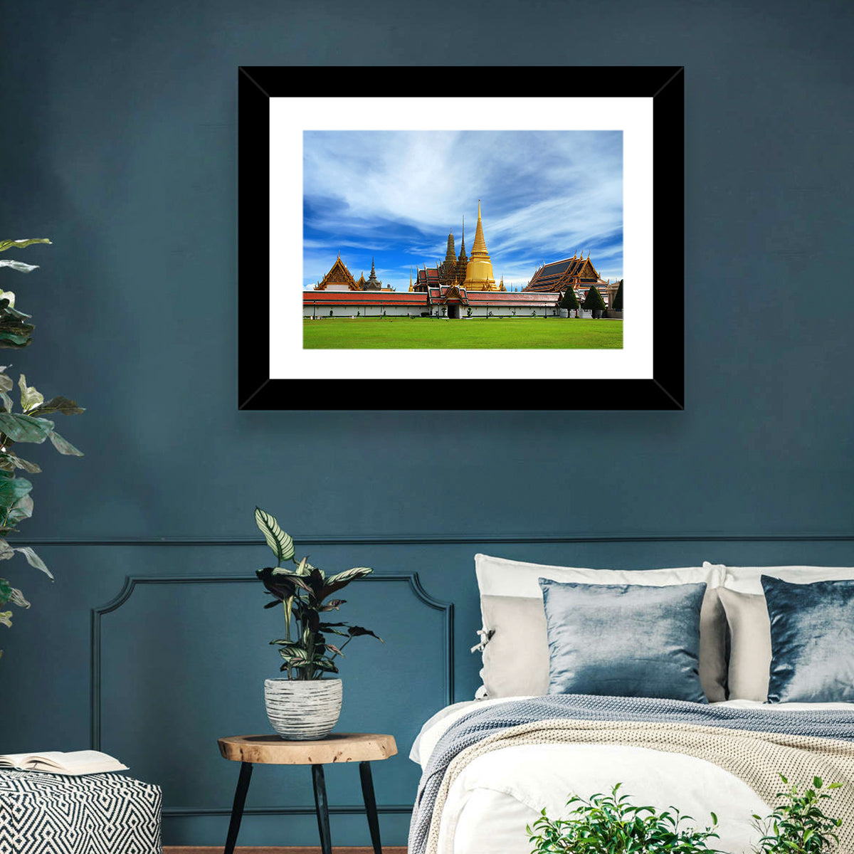 Golden Stupa at Wat Phra Kaew Wall Art in a room, landscape